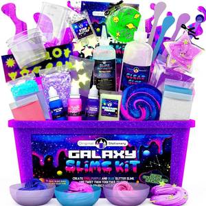lot 7291 image: Original Stationery Galaxy Slime Kit for Kids Ages 8-12, DIY Space Slime Set with Glow-in-The-Dark Stickers &amp Galactic Glitter, Fun Cosmic Craft for Creative Play, Birthday Gift for Boys &amp Girls