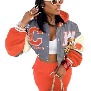lot 7297 image: Glitrandi Womens Varsity Jacket Fashion Hoodies Lightweight Graphic Jacket for 2025 2XL