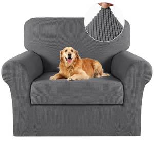 lot 7303 image: Turquoize 2 Piece Chair Covers Chair Slipcovers for Living Room Armchair Sofa Covers Chair Couch Cover with Arms Washable Furniture Protector for Chairs Feature Thick Fabric (Chair,Charcoal Gray)