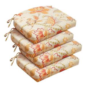 lot 7312 image: downluxe Outdoor Chair Cushions Set of 4 for Patio Furniture, Water-Resistant Patio Chair Cushions with Ties, High Density Foam Outdoor Seat Cushion, 17 X 16 X 2, Eva Floral