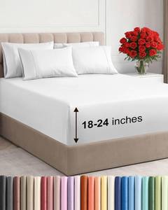lot 7313 image: Extra Deep King Sheet Set - 6 Piece Breathable and Cooling Sheets - Hotel Luxury Bedding for Women, Men, Kids & Teens - Easy & Secure Fit - Soft, Wrinkle Free and Comfy - Extra Deep Pockets - White