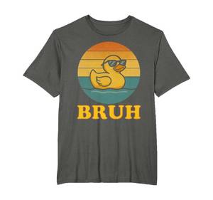 lot 7318 image: Bruh Rubber Duck Retro Rubber Ducky Funny Saying Kids Boys T-Shirt M