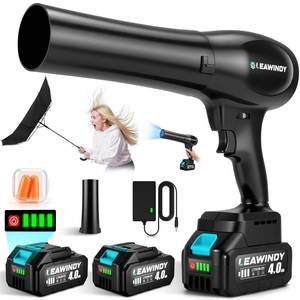 Cordless Leaf Blowers with 4.0Ah Batteries and Charger, 800000RPM Handheld Leaf Blower & 6 Speed Mode, Lightweight Mini Turbo Jet Blower, Rechargeable Leaf Blower for Lawn Care, Patio, Car, Drying