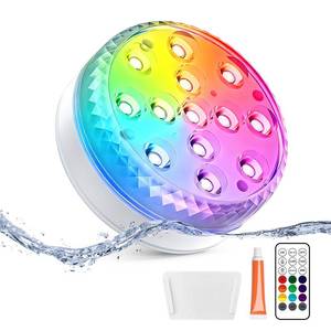 LOFTEK Submersible LED Lights with Remote, 13 LED Pool Lights for Inground Above Ground Pool, IP68 Waterproof 16 Color Changing Underwater Light for Ponds, Hot Tub, Bath, Battery Operated (1 Pack)