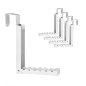 lot 7358 image: WLCSNG Over the Door Hooks, Extended Over the Door Storage Hook,Space-Saving Over the Door Rack,Door Hooks for Hanging Clothes,Larger Capacity Over the Door Hanger (4, BK-White)