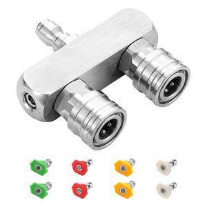 lot 7366 image: TasuoX 2-in-1 Pressure Washer Tips, Dual Pressure Washer Nozzle Tip with 8 Power Washer Spray Tips (0°15°25°40°), 5000 PSI High Pressure Nozzle Set, 14 Quick Connect for CarsDrivewaysPatios