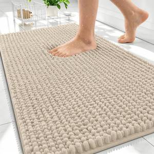 lot 7394 image: OLANLY Thick Bathroom Rugs 30x20, Extra Soft Absorbent Chenille Bath Rugs, Rubber Backing, Machine Wash Dry, Bath Mats for Bathroom Floor, Tub and Shower, Home Decor Accessories, Sand
