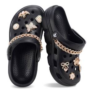 lot 7428 image: Garden Clogs for Women and Men with Bling Chain and Charms,Slip On Water Shoes with Arch Support Quick-Dry Casual Sandals Comfortable Slippers 5