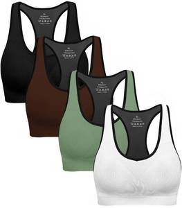 lot 7429 image: Racerback Sports Bras for Women with Pads - High Impact Athletic Tank Tops for Yoga and Workout Brassieres Bra M
