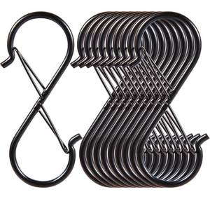 lot 7450 image: 10 Pack S Hooks for Hanging, 3.7 Inch Metal Plant Hooks for Hanging Baskets, with Double Locking & Clasp, S Hooks Outdoor, Heavy Duty S Shaped Hooks with Double Safety Buckle, for Bird Feeders,Lights