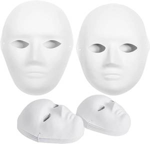 lot 7451 image: CALPALMY 14 Pack Paper Mache Masks - 2 Sizes for Artistic Projects, Theater, Halloween, Masquerade Parties, Classroom Art
