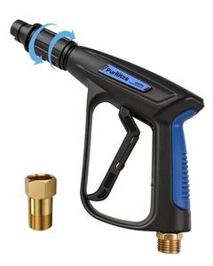 lot 7456 image: Purilitzs Pressure Washer Gun 3000PSI with 0°-160° Adjustable Spray Nozzle, Short Pressure Washer Gun with M22-1415mm Fittings for Car Washing, House and Patio Cleaning