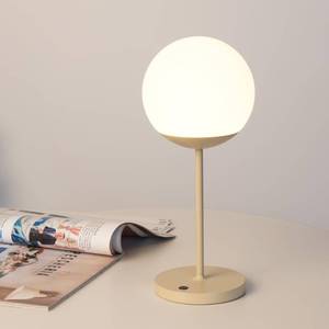 lot 7463 image: WEILAILUX Cordless Table Lamp with Globe Shade, Rechargeable Dimmable Bedside Light, Shower Lamp Waterproof, Touch Control, 8-72 Hours Runtime, 2700K Warm White for Indoor Outdoor (Khaki, Mini)