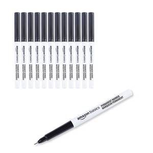 lot 7489 image: Amazon Basics Ultra Fine Point Permanent Markers for Drawing and Writing, Quick Drying, Fade Resistant, Mixed 12-Pack
