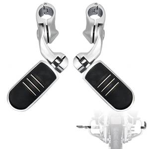 lot 7495 image: FOVPLUE 1.25 Highway Footpegs,Short Angled Adjustable Highway Pegs wMount for Harley Touring Street Glide Electra Glide Road King Softail CVO Dyna Trike VRSC Sportster w1-14 Engine Guard,Chrome#3