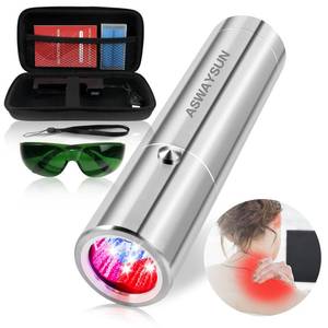 lot 7524 image: Red Light Therapy, Portable Powerful Red Infrared Light Therapy Device w5 LEDs 5 Wavelengths, ASWAYSUN Blue Light Healing Therapy Torch for Body Knee Hand Muscle Joint Pain Relief Near Infrared Light