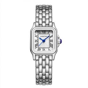 lot 7533 image: CHEETAH Silver Watches for Women with Small Vintage Bracelet, Rectangular Case Roman Dial