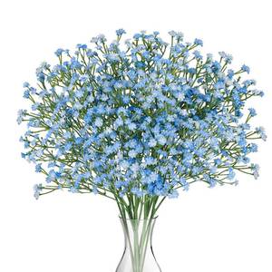 lot 7539 image: N&T NIETING Babys Breath Artificial Flowers Bulk, 10Pcs Blue Fake Gypsophila Bouquet Flowers Real Touch Faux Babies Breath Arrangement for Wedding Floral Party Home Centerpieces Vase Decoration, Blue