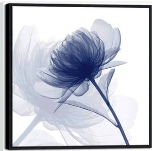 lot 7546 image: Wieco Art Framed Wall Art Blue Flickering Flower Abstract Canvas Art Large Floral Pictures Prints on Canvas Modern Artwork for Living Room Decoration Bedroom Home Decor