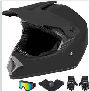 lot 7547 image: CARTMAN Adult Dirt Bike Helmets Motocross ATV Dirtbike Offroad Full Face Motorcycle Helmet, DOT Approved Matte Black - Medium