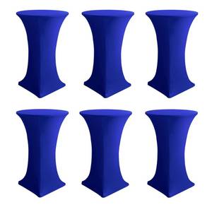 lot 7549 image: Enjoyidea Cocktail Table Covers-Spandex Round High Top Table Cloths 6 Pack 32x43 Inch-Royal Blue Stretch Fitted Bar Tall Tablecloth for Pub Bistro Highboy Party Banquet Height Folding Satnding Tables