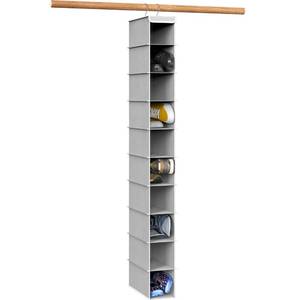 lot 7560 image: Simple Houseware 10 Shelves Hanging Shoes Organizer Holder for Closet, Grey