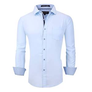 lot 7580 image: Alex Vando Mens Dress Shirts Wrinkle Free Regular Fit Stretch Rayon Button Down Shirt,Blue,L
