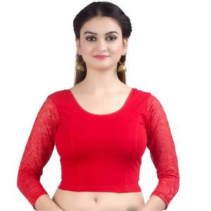 lot 7583 image: Chandrakala Readymade Blouses for Women sarees,Stretchable Red,Large (B101RED4)
