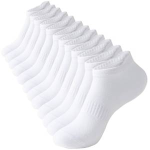 lot 7588 image: ACCFOD Womens White Ankle Socks Athletic Running Low Cut Socks With Tab for Women 6-9