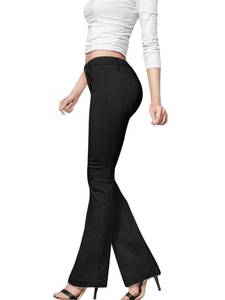 lot 7589 image: Hybrid & Company Womens Hyper Ultra Stretch Comfy Boot Cut Leg Flare Work Casual Pants P44879BL Black L