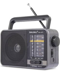 lot 7641 image: Portable AMFM Transistor Radio with Loud Speaker, Battery or USB Powered - Compact Emergency Radio for Indoor, Outdoor, Travel & Storms (Model BJL-671)