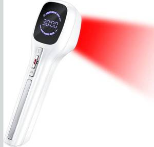 lot 7647 image: Red Light Therapy Device for Humans &amp Dogs, Infra Red Light Therapy for Body Pain Relief, Handheld Cold Laser Therapy Device for Joints and Muscle Pain (4x808nm  14x650nm)