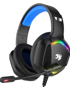 lot 7649 image: Gaming Headset with Microphone for Pc, Xbox One Series Xs, Ps4, Ps5, Switch, Stereo Wired Noise Cancelling Over-Ear Headphones with Mic, RGB, for Computer, Laptop, Mac, Nintendo (Blue)