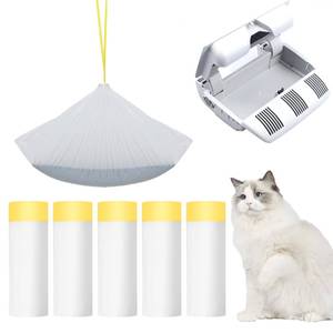 lot 7680 image: 40 Count Jumbo Cat Litter Box Liners - 37 x 17.7 Extra Large Heavy Duty Drawstring Bags for Pet Cat Litter Tray