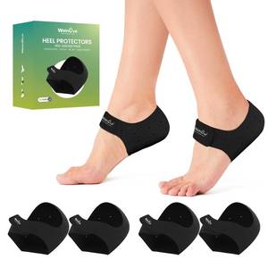 lot 7688 image: Plantar Fasciitis Gel Heel Protectors - (2 Pairs) Welnove Heel Cups for Women Men Heels Spur Pain Relief - Heel Inserts Pads for Achilles Tendonitis Dry Cracked Heel Support Cushion (Size L)