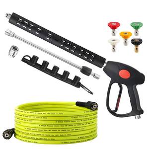lot 7698 image: M MINGLE Pressure Washer Hose and Gun Kit, 25 FT Power Washer Hose with 5 Nozzle Tips and M22-14mm Fitting, Replacement for Ryobi, Simpson, Craftsman