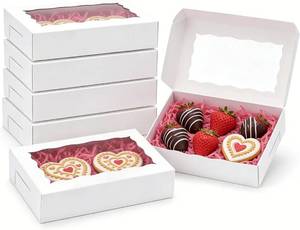 lot 6 image: $24 50pcs Cookie Boxes with Window 8x5x2 in Desser
