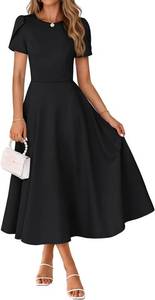 lot 24 image: $54 MEROKEETY Womens 2026 Midi Dress Short Sleeve