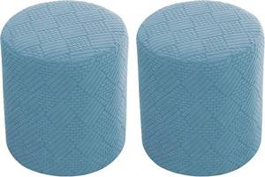 lot 34 image: uxcell 2 Pcs Ottomen Round Cover, Stretch Slipcover 10-13 Diam, Dark Blue