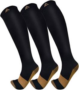 lot 41 image: FuelMeFoot 3 Pack Copper Compression Socks for Women &amp Men Circulation