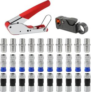lot 48 image: Coaxial Compression Tool Kit Crimper &amp Wire Stripper, RG6RG59 Connectors