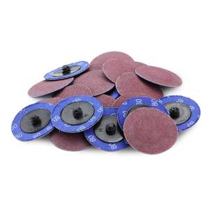lot 64 image: $16 BHA Aluminum Oxide Quick Change Sanding Discs, 2, 80 Grit - 25 Pack