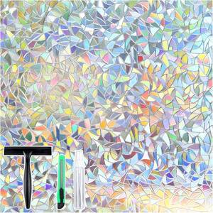 lot 68 image: rabbitgoo Privacy Film Stained Glass Rainbow 3D Prism Sticker, UV Protection