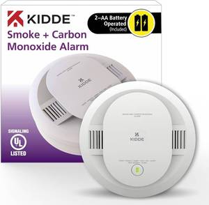 lot 76 image: $49 Kidde Smoke &amp Carbon Monoxide Detector, AA Battery Powered, 1-Pack