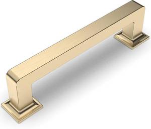 lot 77 image: $33 Amerdeco 10 Pack Brushed Brass Cabinet Pulls 3in Hole Centers ZH0019