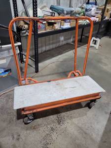 lot 8326 image: Heavy Duty Drywall Sheet Cart & Panel Dolly with 4 Swivel Wheels - Orange