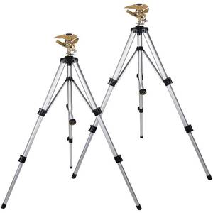 lot 8340 image: Biswing Large Impact Sprinkler Head on Tripod Base, Adjustable Zinc Alloy Lawn Sprinklers for Yard Lawn Garden, 34 NH Connector, 360 Degree Large Area Coverage Irrigator with Extension Legs, 2 Pack
