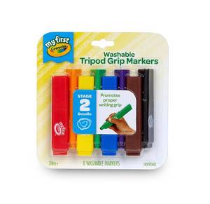 lot 8346 image: Crayola Triangle Toddler Markers (8ct), Easy Grip Washable Markers for Toddlers, Arts & Crafts Supplies, Coloring for Young Kids, Nontoxic