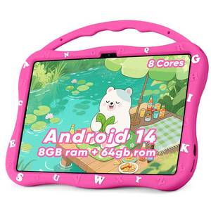 lot 8353 image: MengDash Kids Tablet, Android 10.1 inch Tablet for Kids 3-10, Educational Learning Toddler Tablet Android 14, 8��44�� GB RAM64GB ROM Storage, 5G WiFi, Baby Girl boy Present (Red)