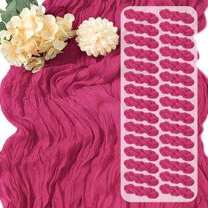 lot 8366 image: 30 Pack Hot Pink Cheesecloth Table Runner 17 x 108 inch Cheese Cloth Table Runners 9ft Pink Table Runner Rustic Romantic Sheer Gauze Runner for Wedding Party Baby Shower Table Decoration